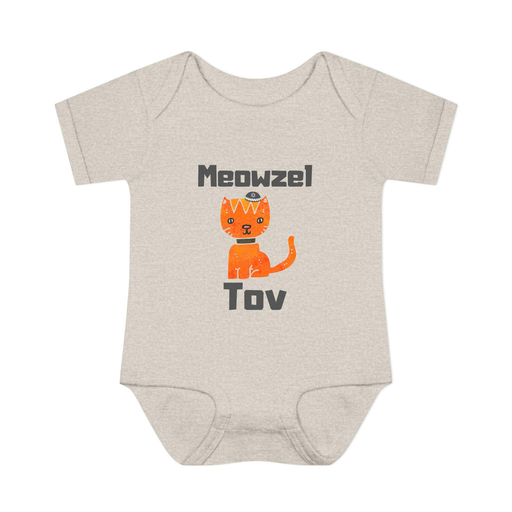 Meowzel Tov Cat Baby One Piece, Jewish Gift