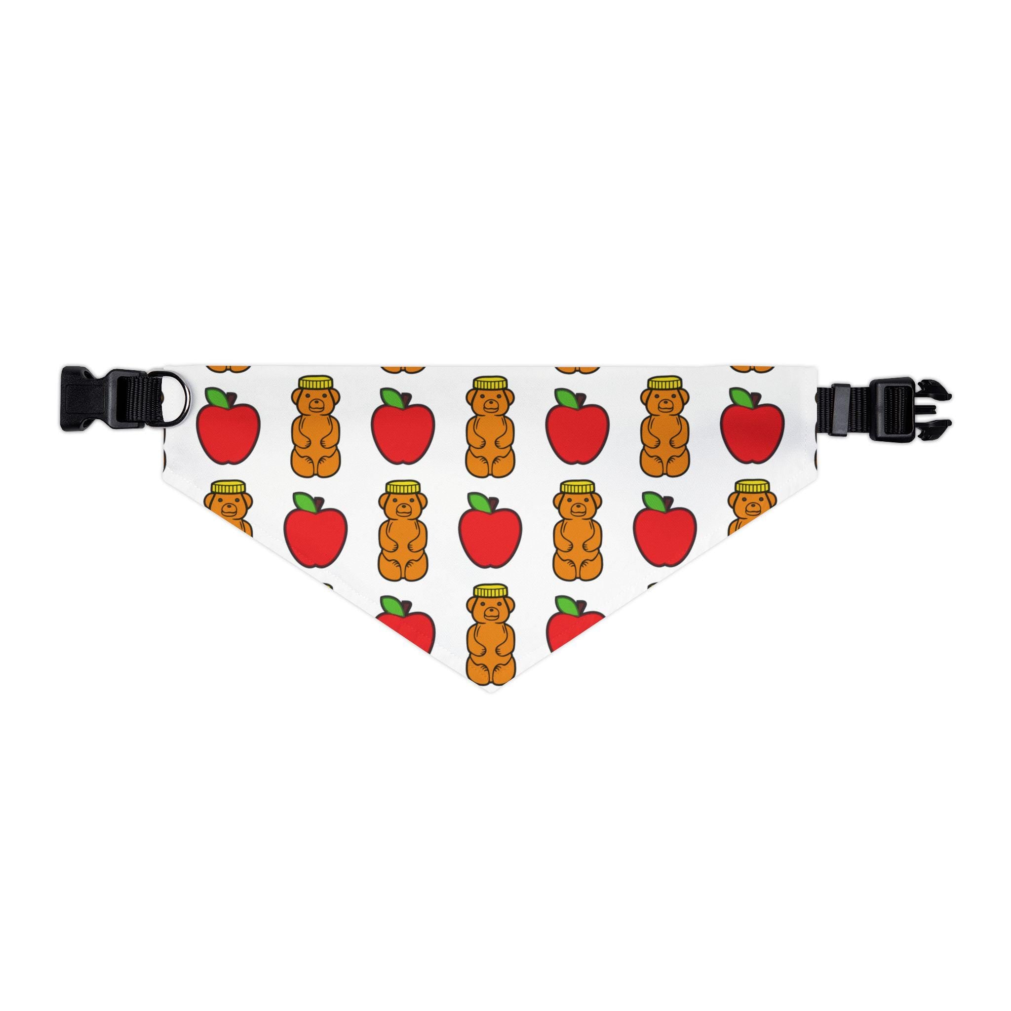 Rosh Hashanah Dog Bandana, Apple & Honey Print, Jewish Holiday Pet Scarf