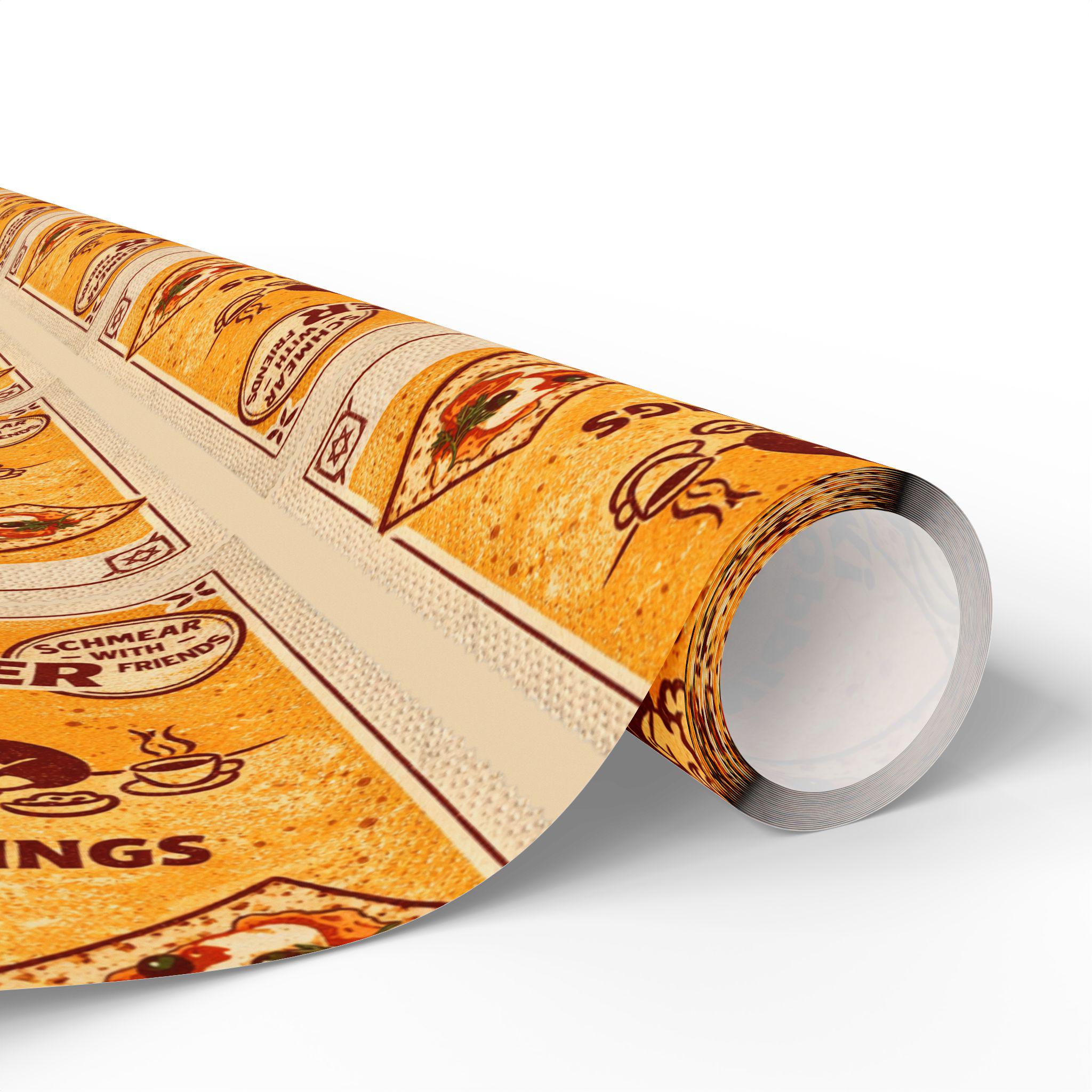 Vintage Matzah Label Wrapping Paper, Passover Gift Wrap, Jewish Holiday Packaging, Matzah Cracker Pattern