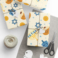 Hanukkah Wrapping Paper, Modern Judaica Gift Wrap, Eco Friendly