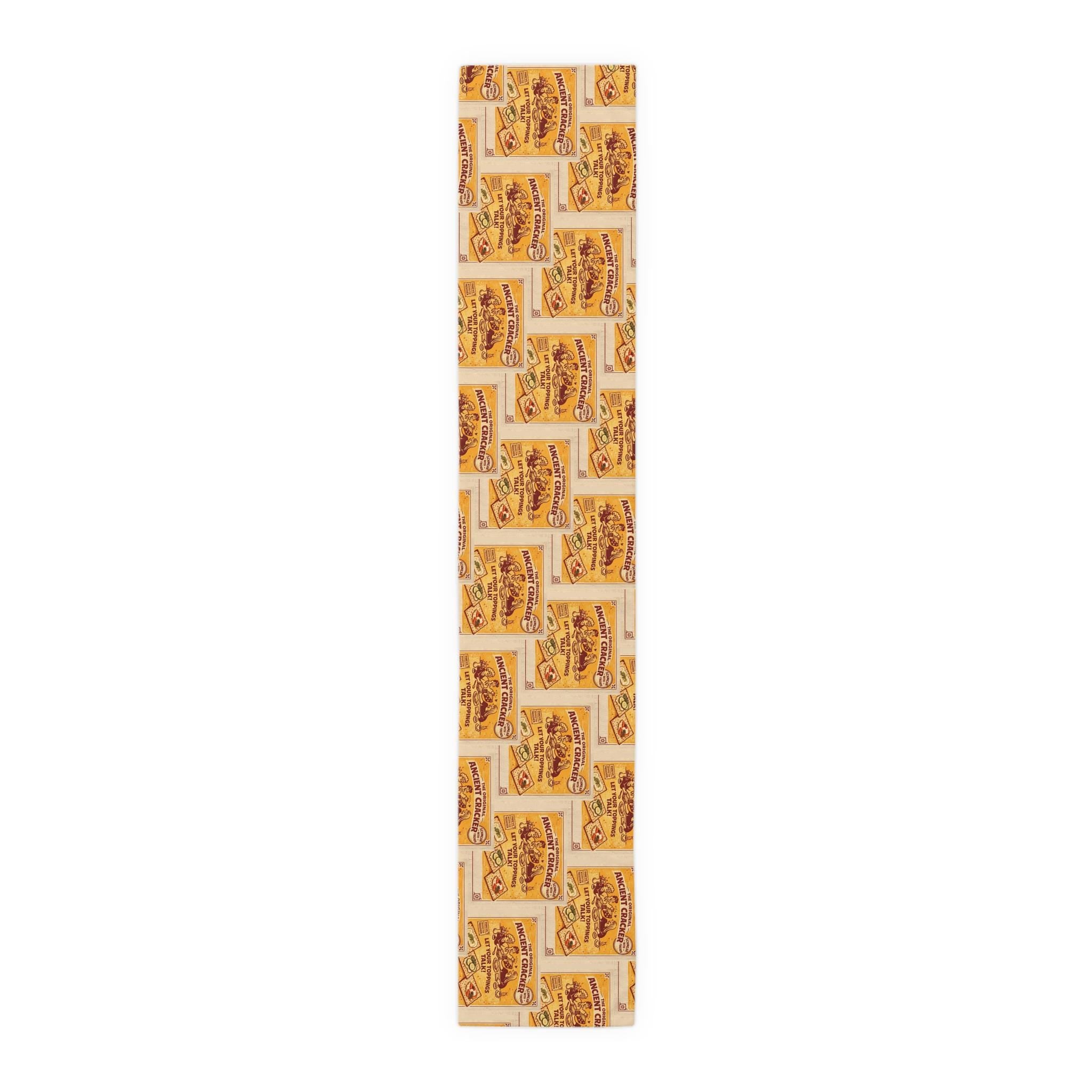 Passover Table Runner 16x90, Ancient Cracker Seder Decor, Vintage Matzah Design, Jewish Hostess Gift