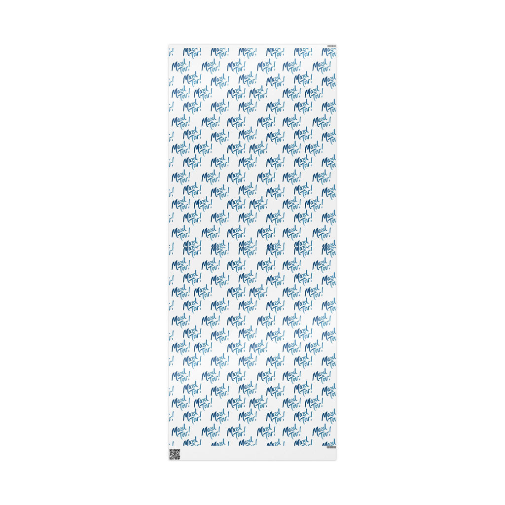 Mazel Tov Jewish Wrapping Paper, White Blue Simcha Gift Wrap