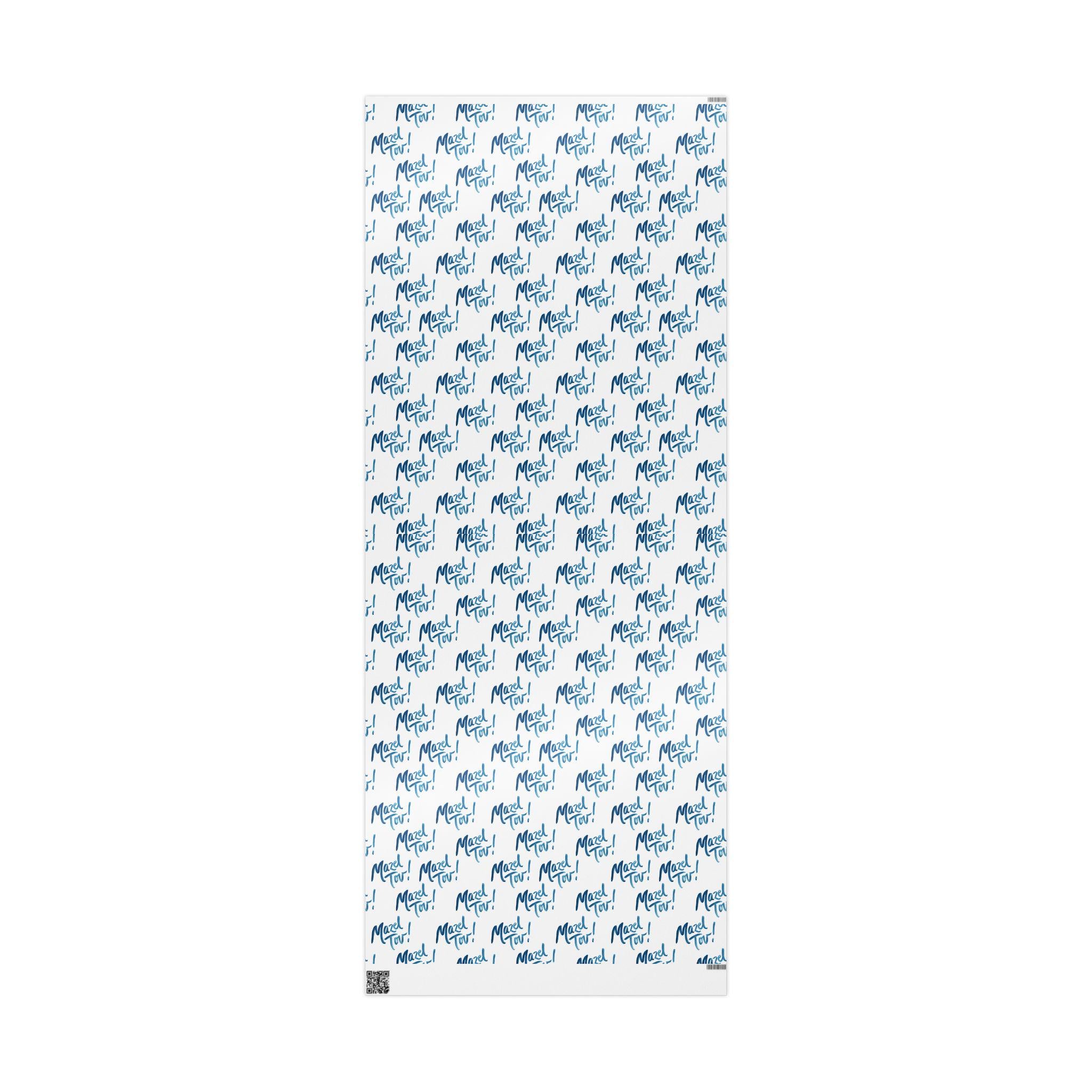 Mazel Tov Jewish Wrapping Paper, White Blue Simcha Gift Wrap
