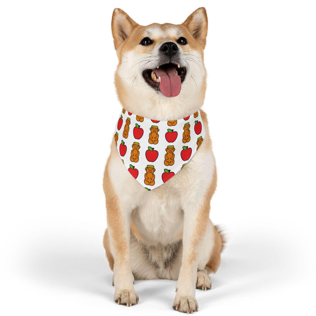 Rosh Hashanah Dog Bandana, Apple & Honey Print, Jewish Holiday Pet Scarf