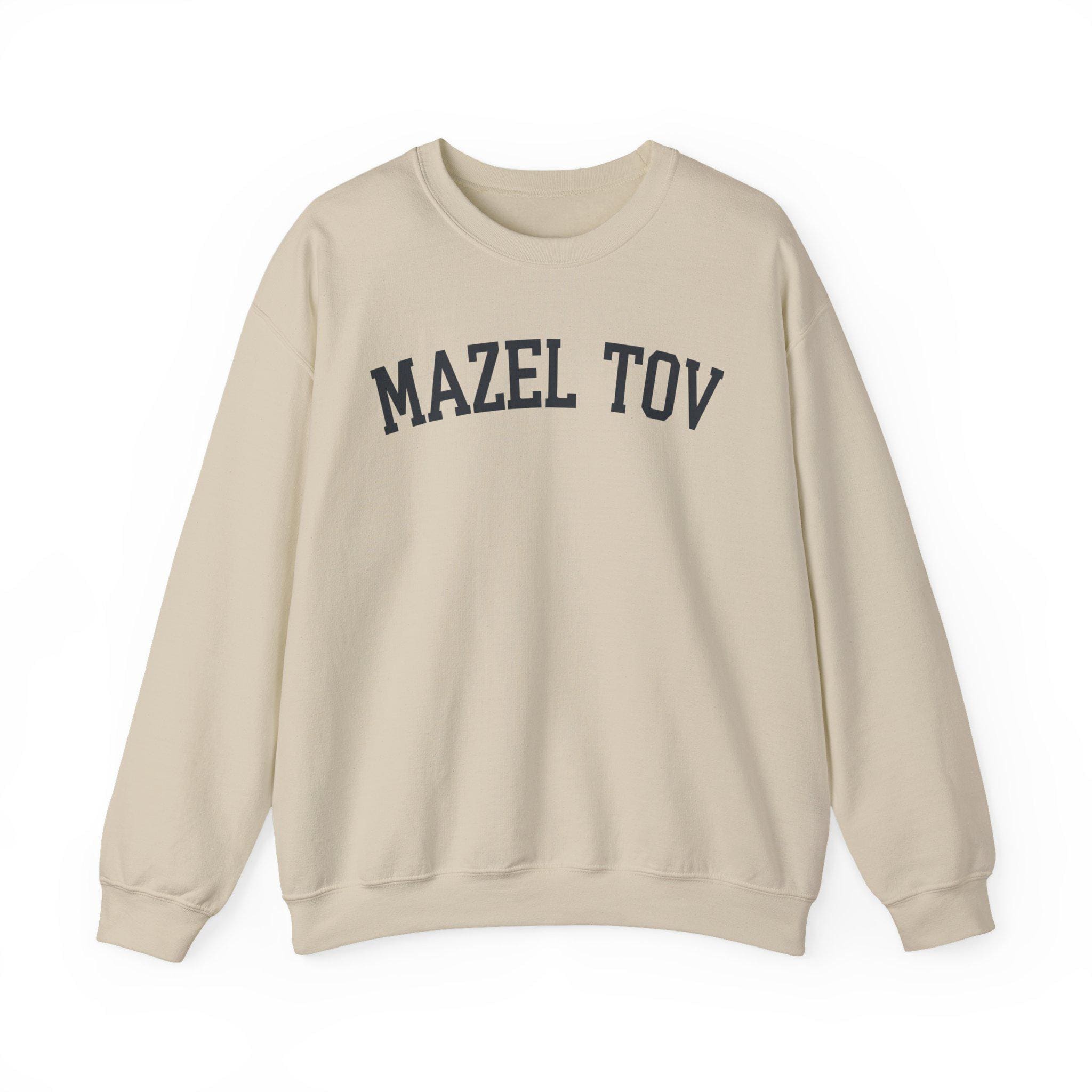 Mazel Tov Sweatshirt Jewish Celebration Crewneck, Embroidered Typography Judaica Gift