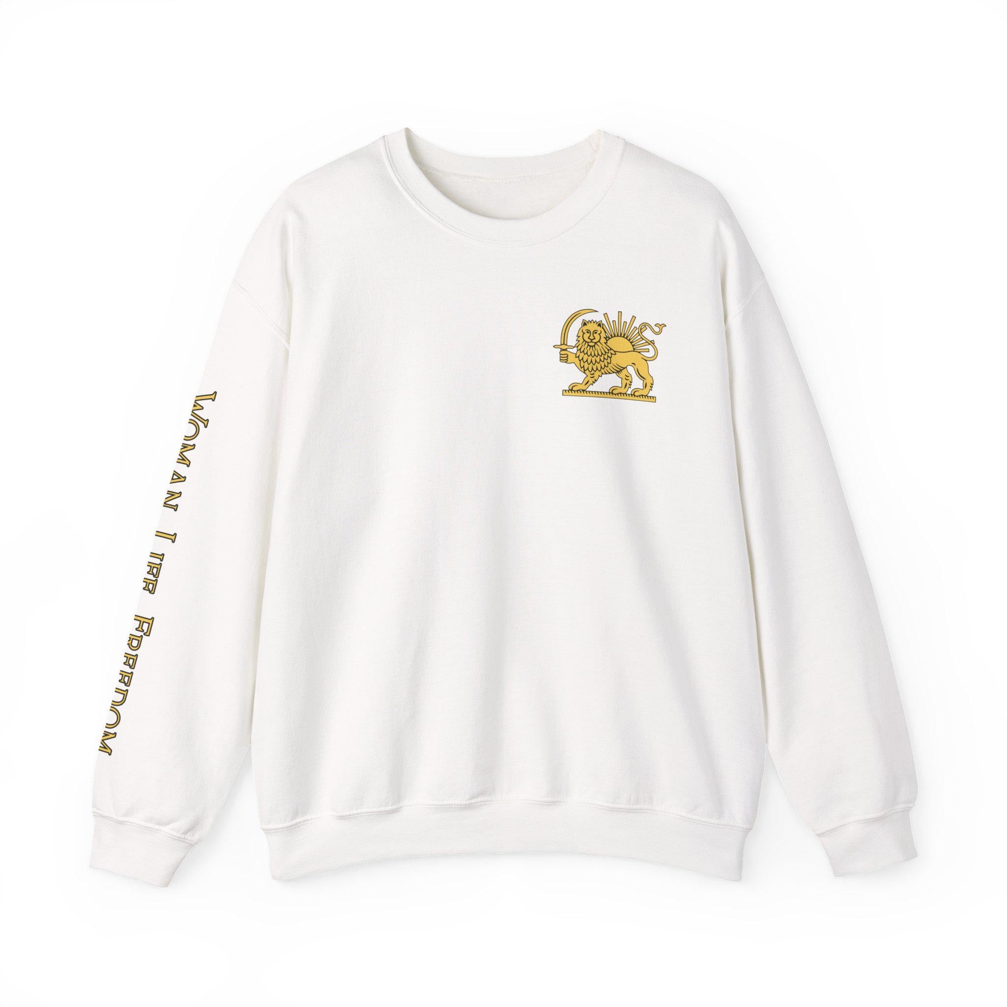 Lion of Persia Crewneck Iranian Tricolor Sweatshirt Woman Life Freedom