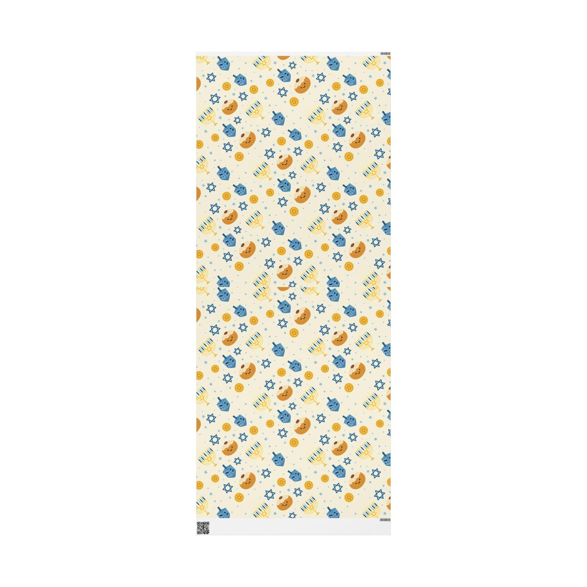 Hanukkah Wrapping Paper, Modern Judaica Gift Wrap, Eco Friendly