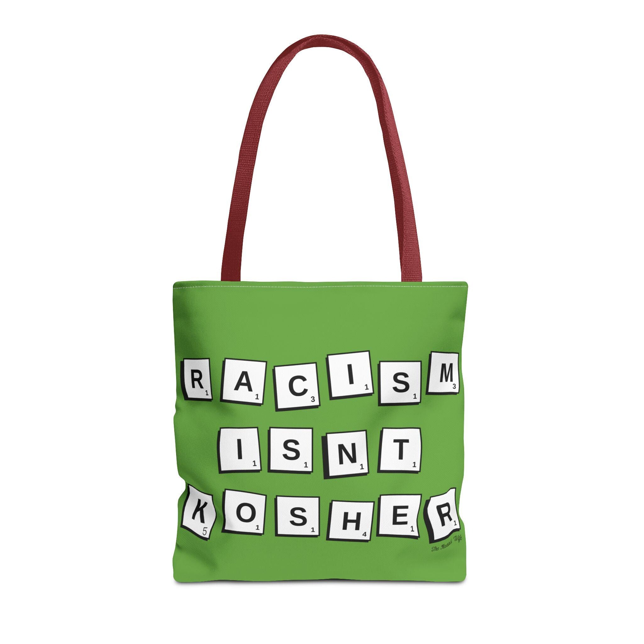 Racism Isn't Kosher Tote Bag, Jewish Social Justice, Scrabble Style