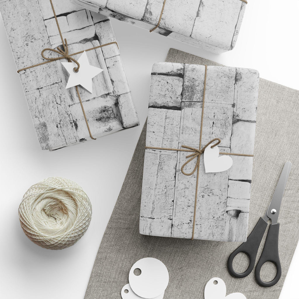 Western Wall Gift Wrap, Black and White Jewish Wedding Paper