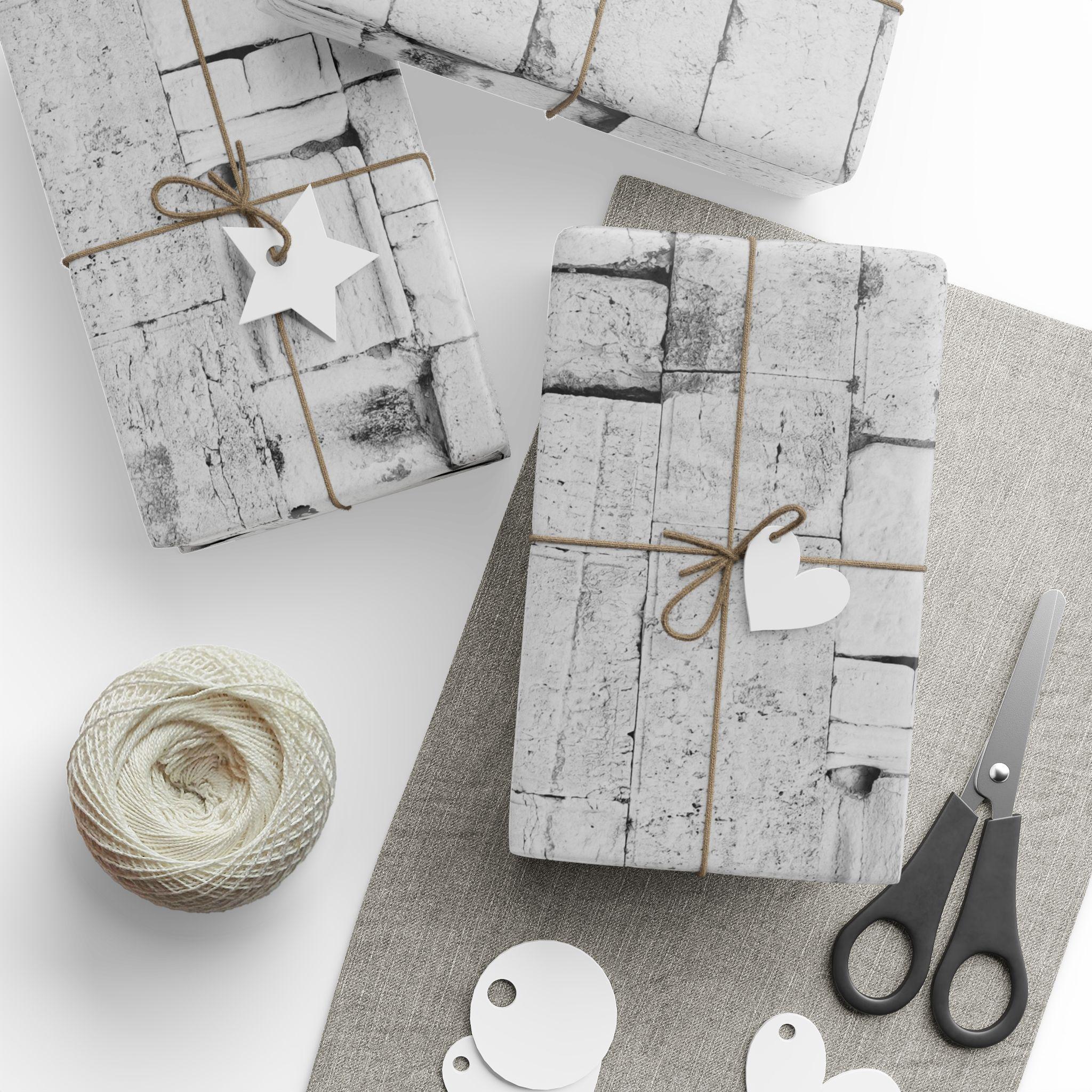 Western Wall Gift Wrap, Black and White Jewish Wedding Paper