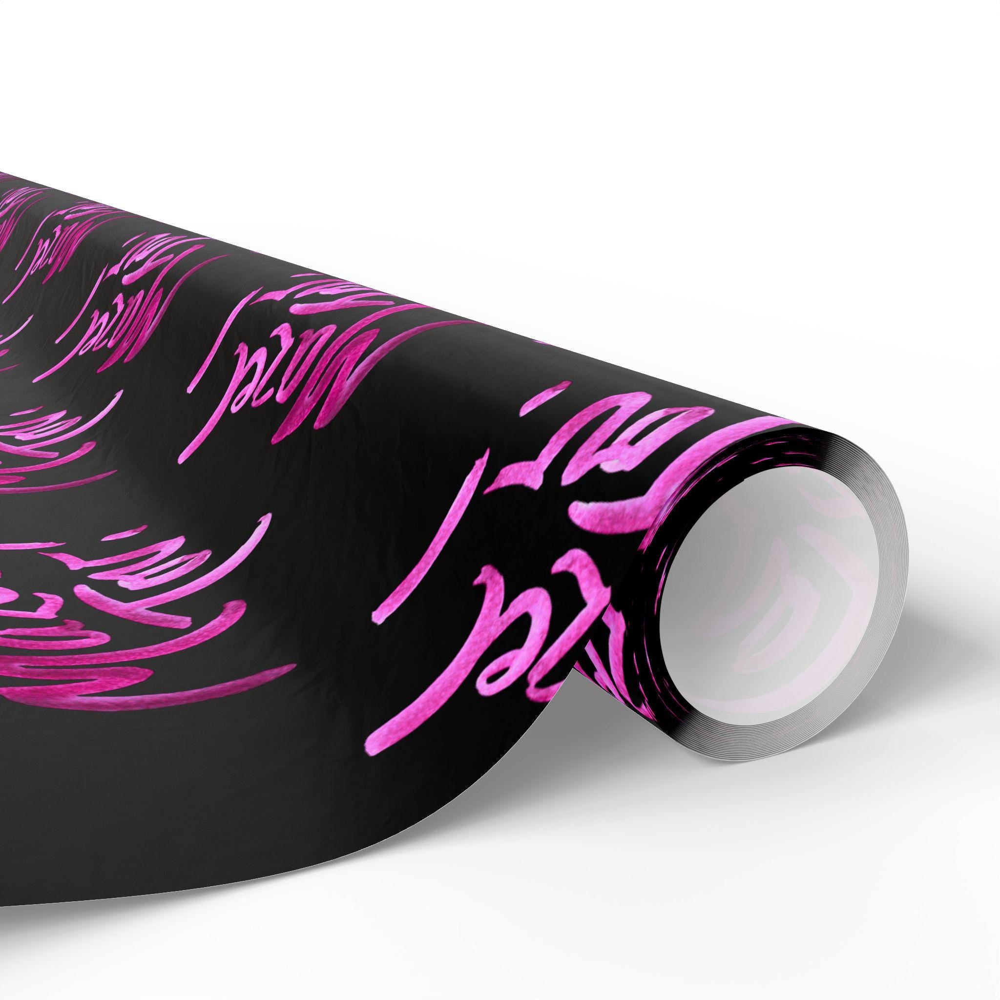 Modern Mazel Tov Wrapping Paper, Black Pink Simcha Gift Wrap