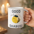 Good Shabuzz Bumble Bee Ceramic Mug, Funny Jewish Coffee Cup, Passover Seder Gift