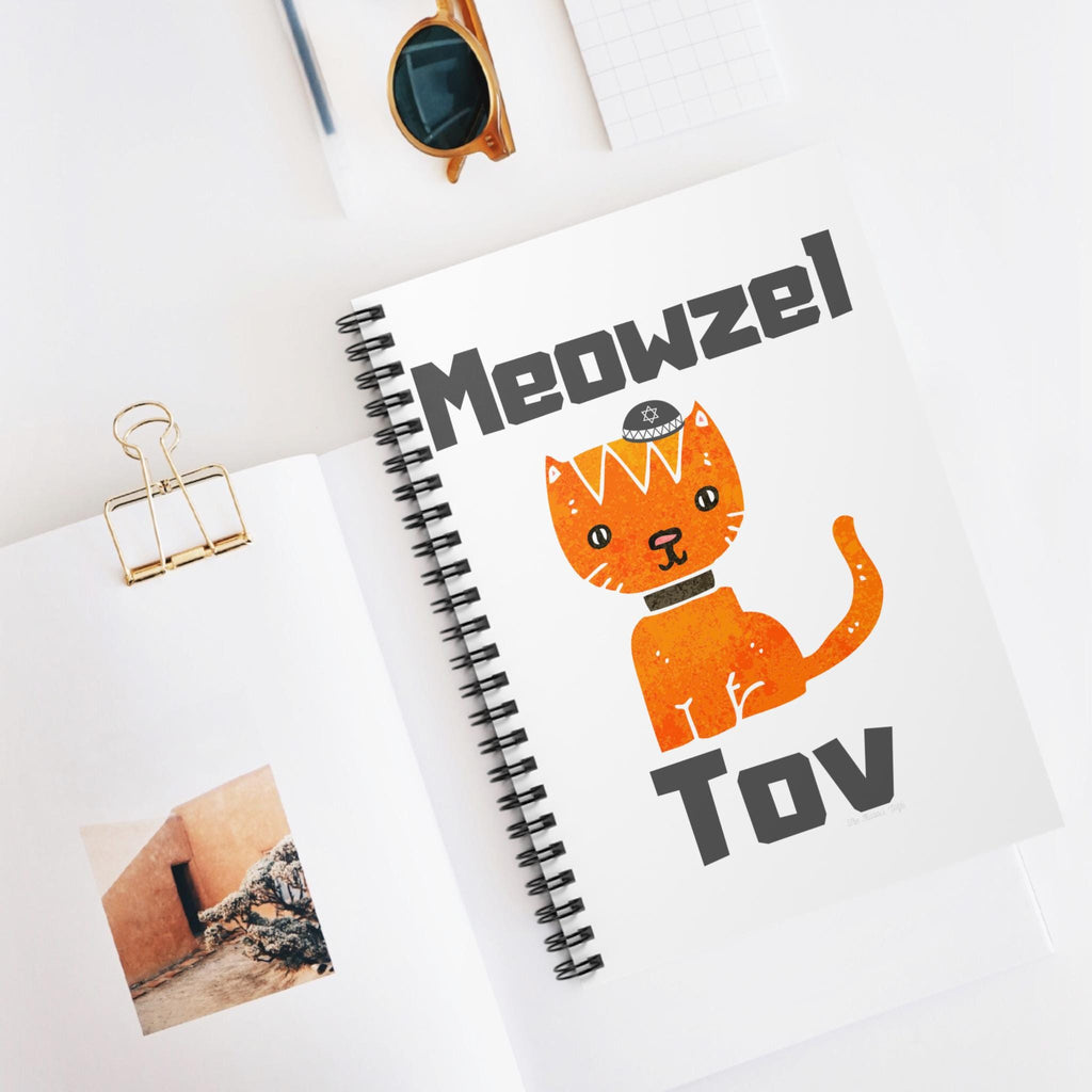 Meowzel Tov Spiral Notebook, Jewish Cat Lover Gift