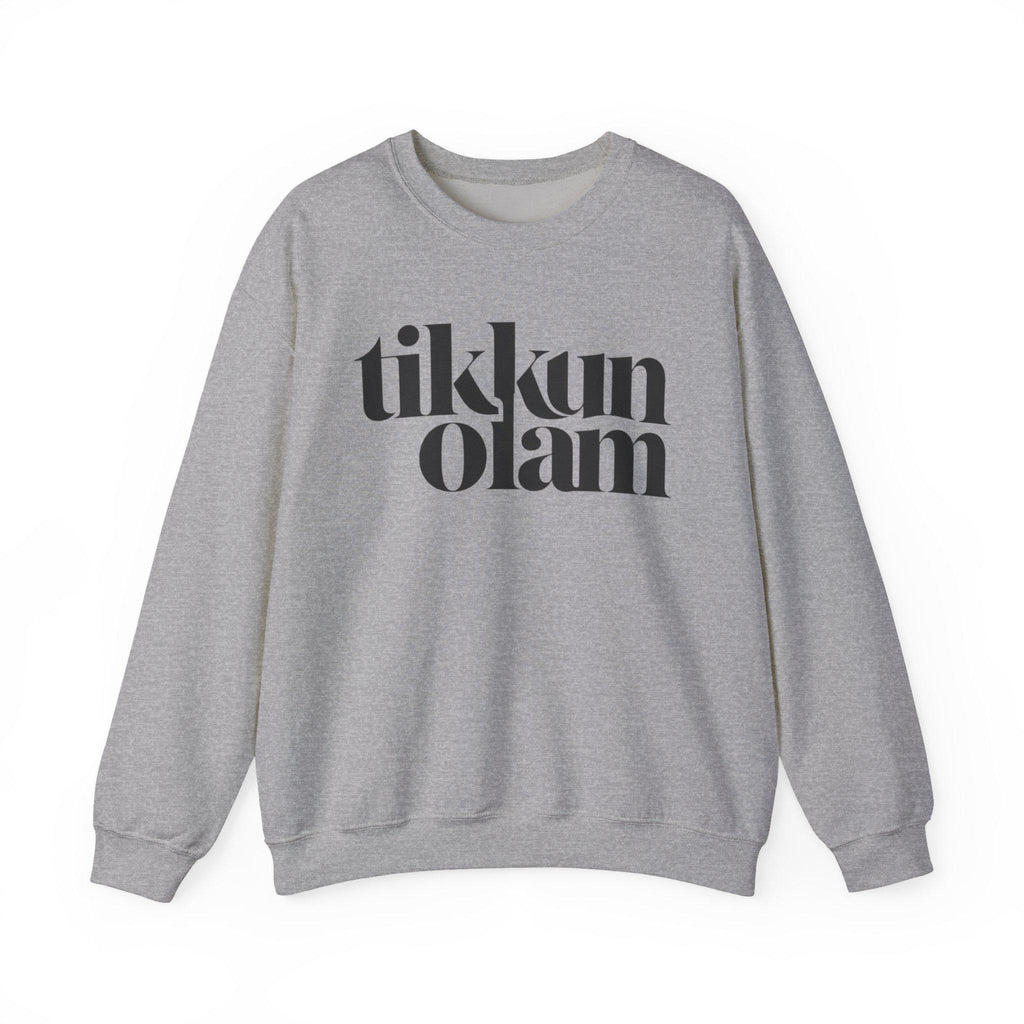 Tikkun Olam Sweatshirt Hebrew Crewneck, Jewish Social Justice Pullover Gift