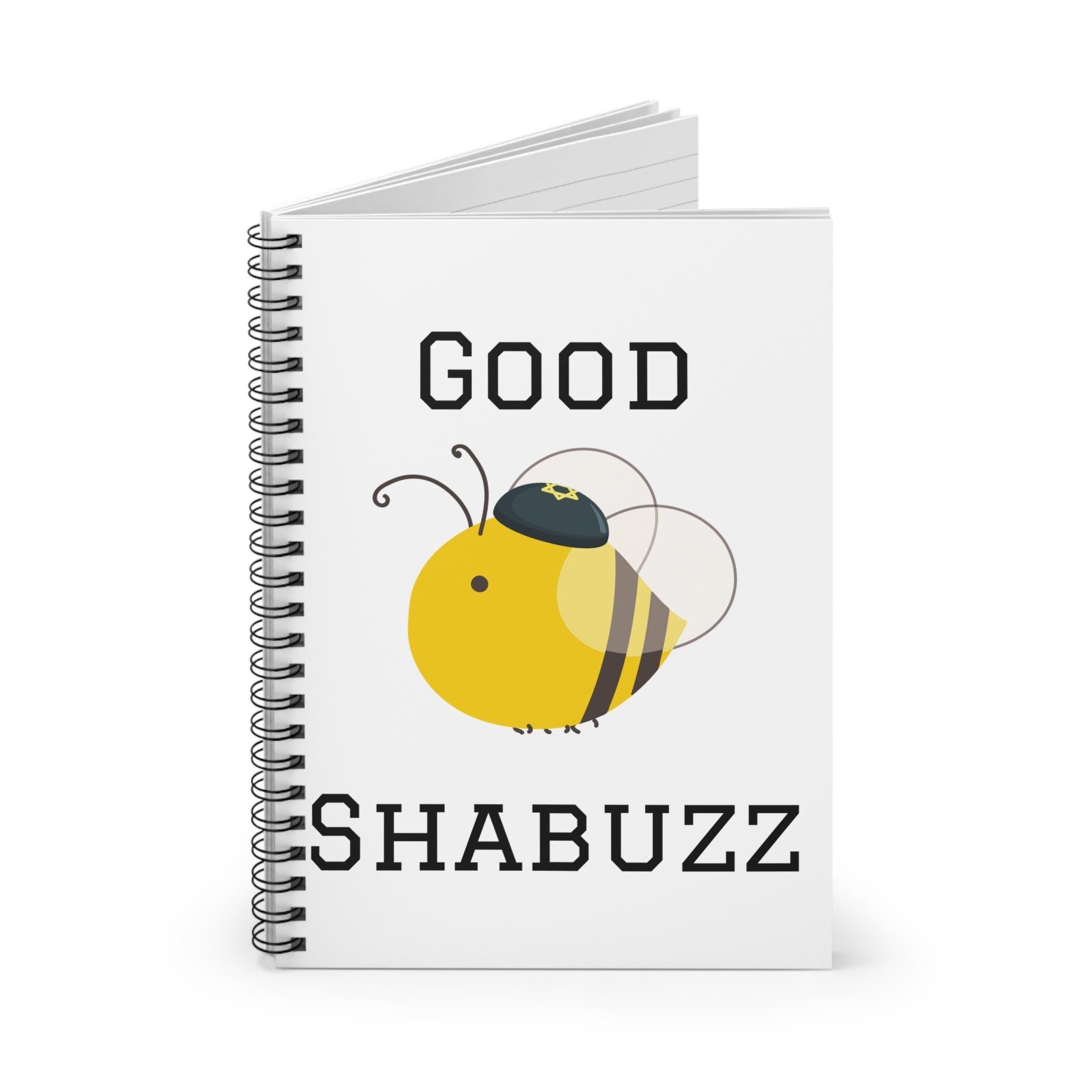 Good Shabbos Bee Spiral Notebook, Jewish Gift