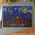 Colorado Rockies Challah Board, Denver Skyline Coors Field Judaica Tray